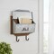 Homeroots 14" Brown And Gray Metal And Solid Wood Mail Box With Lid 399684 - alternate 2