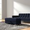Homeroots 52" Dark Blue and Brown Chenille Tufted Storage Ottoman 608912 - alternate 1