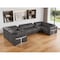 Homeroots Dark Gray Italian Leather Power Reclining U Shaped Eight Piece Corner Sectional With Console 634674 - alternate 2