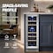 Yeego 11.6 inch 17 Bottle Dual Zone Built-in Wine Cooler Refrigerator with Front Vent YG-WD12R-ZO - alternate 3