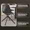 Leisuremod Markley Modern Leather Swival Dining Chair With Metal Legs in Grey MSCBL-18-GR - alternate 4