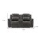 Homeroots 74" Gray Faux Leather Manual Reclining Loveseat With Storage 561568 - alternate 3