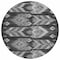 Homeroots 8' Black Charcoal And Silver Round Southwestern Washable Indoor Outdoor Area Rug 587802 - alternate 2