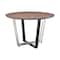 Homeroots 48" Brown And Black Iron Sled Base Round Top Dining Table 569434 - alternate 1