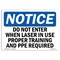 Signmission Do Not Enter When Laser In Use Proper Training , 5 Inch X 3.5 Inch, Decal OS-NS-D-35-L-11244 - alternate 1