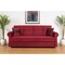 Homeroots 89" Burgundy Microfiber Convertible Futon Sleeper Sofa And Toss Pillows With Storage 607156 - alternate 1