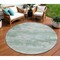 Homeroots 8' Mint Green And Pale Aqua Round Abstract Washable Indoor Outdoor Area Rug 630923 - alternate 1