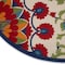 Homeroots 8' Navy Blue Beige Green Blue And Red Round Floral Indoor Outdoor Area Rug 546786 - alternate 2