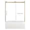 Kingston Brass 60" Acrylic Anti-Skid Alcove Right-Hand Drain Tub with Left Sliding Tub Door, White/Brushed Brass KVTAP6031R22T7 - alternate 1