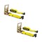 Mytee Products 4in x 30ft Ratchet Straps w/flat hook, WLL 5,400 Trailer Tie Down - Yellow, 2PK RS430x2 - alternate 2