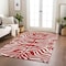 Homeroots 10' X 14' Red And Ivory Animal Print Washable Indoor Outdoor Area Rug 600653 - alternate 2