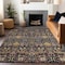 Homeroots 8' X 10' Black Red And Gold Floral Washable Indoor Outdoor Area Rug 604638 - alternate 2