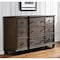 Homeroots 60" Dark Brown Solid Wood Nine Drawer Double Dresser 285907 - alternate 2