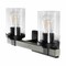 Jonathan Y Bungalow 15" 2-Light Iron/Seeded Glass Rustic Farmhouse LED Vanity Light, Black/Gray Oak Wood Finish JYL7508B - alternate 2
