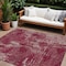Homeroots 8' X 10' Burgundy And Ivory Geometric Washable Indoor Outdoor Area Rug 594530 - alternate 1