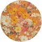 Homeroots 8' Orange Peach And Salmon Round Floral Washable Indoor Outdoor Area Rug 611206 - alternate 3