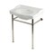 Kingston Brass 30" Ceramic Console Sink with Stainless Steel Legs, 8-Inch, 3-Hole, White/Polished Nickel KVPB30229W386 - alternate 1