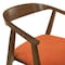 Armen Living Santana Wood Dining Chair in Walnut Finish with Orange Fabric - Set of 2 LCSACHWAOR - alternate 3