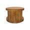 Homeroots Set of Two Walnut Solid Wood Round Distressed Solid Nested Coffee Tables 605988 - alternate 2