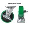 Hyw Products Heavy Duty Caster 6in Green Polyurethane on Cast Iron Wheel, Swivel with Brake 40-60S-A1-PC-TB(G) - alternate 2