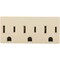 Leviton 006-00697-00I Triple Tap Outlet Adapter, 2 -Pole, 15 A, 125 V, 3 -Outlet, NEMA: NEMA 5-15R, Ivory 697-I - alternate 3