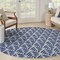 Homeroots 8' Blue Round Floral Indoor Outdoor Area Rug 527647 - alternate 4