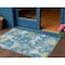 Homeroots 3' X 5' Denim Blue And Olive Green Abstract Washable Indoor Outdoor Area Rug 609594 - alternate 1