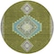 Homeroots 8' Olive Green Pink And Ivory Round Oriental Washable Indoor Outdoor Area Rug 598432 - alternate 3