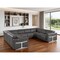 Homeroots Dark Gray Italian Leather Power Reclining U Shaped Eight Piece Corner Sectional With Console 634682 - alternate 2