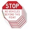 Signmission Stop No Vehicles Beyond This Point, 4 inch X 4 inch, Vinyl Decal, 5PK OC-D-5PACK-4-292 - alternate 1