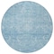 Homeroots 8' Sky Blue And Ivory Round Damask Washable Indoor Outdoor Area Rug 603361 - alternate 2