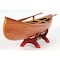 Homeroots 6" Wood Brown Solid Wood Hand Painted Model Boat Tabletop Sculpture 364263 - alternate 2