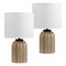 Jonathan Y Royce 18.25" Rustic Farmhouse Fluted Scalloped Gourd Resin/Metal LED Table Lamp, Antique Light B, 2PK JYL5608A-SET2 - alternate 3