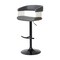 Homeroots Gray and Black Faux Leather with Metal Swivel Adjustable Height Bar Chair 534476 - alternate 2