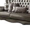 Homeroots 46" Platinum Faux Leather Curved Sofa And Toss Pillows 348644 - alternate 2