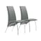 Homeroots Set of Two Gray and Silver Upholstered Faux Leather Dining Side Chairs, 2PK 553877 - alternate 2