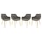 Leisuremod Markley Modern Leather Dining Arm Chair with Gold Metal Legs, Grey, 4PK ECG26GR4 - alternate 1