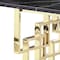 Homeroots 79" Black and Gold Marble and Metal Double Pedestal Base Dining Table 602329 - alternate 3