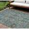 Homeroots 9' X 12' Teal Blue Aqua And Beige Oriental Washable Indoor Outdoor Area Rug 582138 - alternate 1