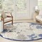 Homeroots 8' Blue and Gray Round Floral Indoor Outdoor Area Rug 527633 - alternate 2