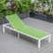 Leisuremod Marlin Patio Chaise Lounge Chair with White Aluminum Frame, Green MLW-77G - alternate 4