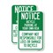 Signmission Notice - Bicycle Parking at Your Own Risk, Company Not , 12'' X 18'', Heavy Gauge Aluminum, 2PK A-1218-2PACK-23537 - alternate 1
