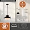 Vaxcel Loomis 1-Light Matte Black Mid-Century Modern Pendant, White Frosted Glass Shade P0440 - alternate 2