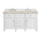 James Martin Vanities Lorelai 60" Double Vanity, Bright White, w/ 3 CM Tajnar Eclos Top 424-V60D-BW-3TJR - alternate 1
