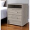 Homeroots 20" Light Gray Wood Two Drawer Nightstand 534898 - alternate 1