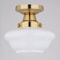 Vaxcel Eastgate 8.75-in W Gold Brass Contemporary Semi Flush Mount Ceiling Light White Schoolhouse Glass C0311 - alternate 3