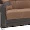 Homeroots 89" Brown Polyester Convertible Futon Sleeper Sofa And Toss Pillows With Storage 607110 - alternate 3