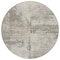 Homeroots 8' Linen And Gray Round Abstract Washable Indoor Outdoor Area Rug 606033 - alternate 3