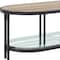 Homeroots 47" Natural Metal Oval Sled Coffee Table With Shelf 490571 - alternate 2