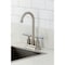 Kingston Brass Double-Handle 4" Centerset Bar Faucet, Brushed Nickel KB8498KPS - alternate 2